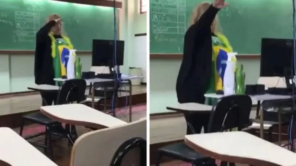 Professora é gravada fazendo saudação nazista em sala de aula