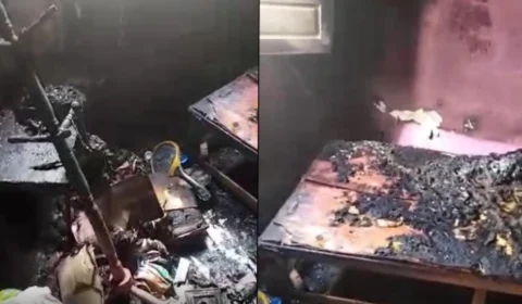 Incêndio deixa criança com 75% do corpo queimado e residência destruída