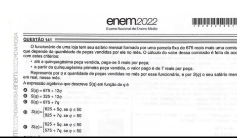 Enem 2022: questão de matemática é cancelada após erro de digitação