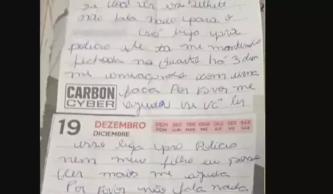 Mulher mantida em cárcere escreve bilhetes para pedir socorro