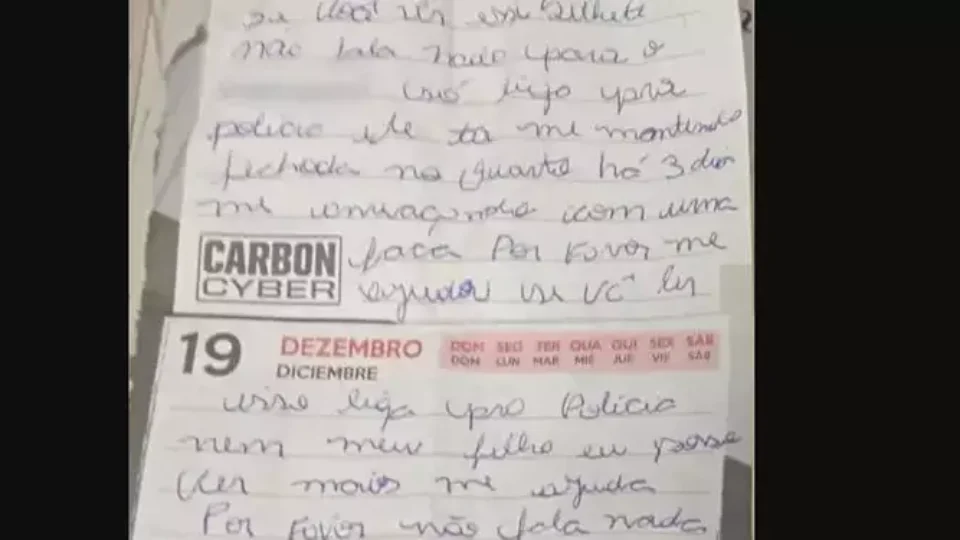 Mulher mantida em cárcere escreve bilhetes para pedir socorro