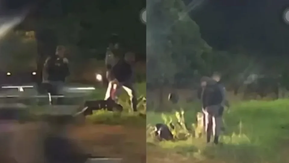 Policiais jogam motociclista algemado em vala após tentar fugir de abordagem