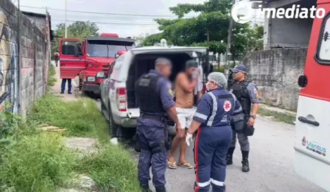 Indivíduo realiza roubo em restaurante mas acaba capturado e espancado por populares