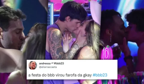 Web repercute beijos na primeira festa do BBB 23: ‘Virou Farofa da Gkay’