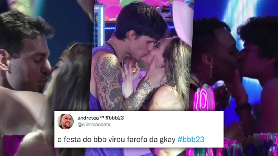 Web repercute beijos na primeira festa do BBB 23: ‘Virou Farofa da Gkay’
