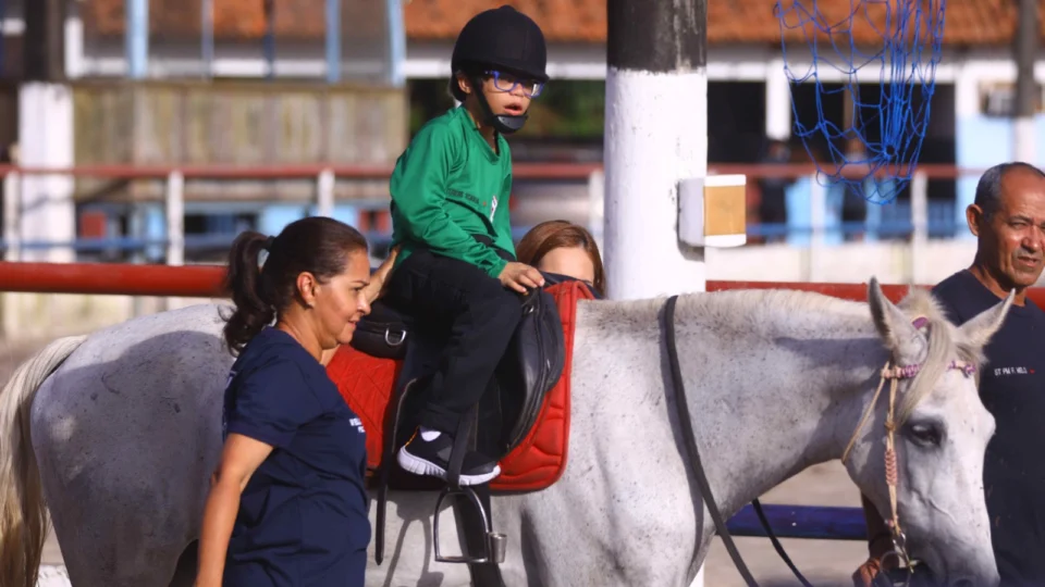 <em>Equoterapia: pessoas com deficiências têm acesso a terapia gratuita com cavalos</em>