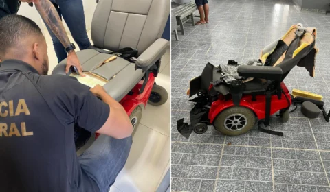 VÍDEO: Colombiano é preso transportando drogas dentro de cadeira de rodas