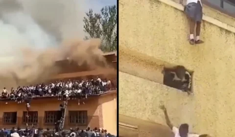 VÍDEO: Quase 100 alunas ficam feridas ao pularem de telhado para escaparem de incêndio
