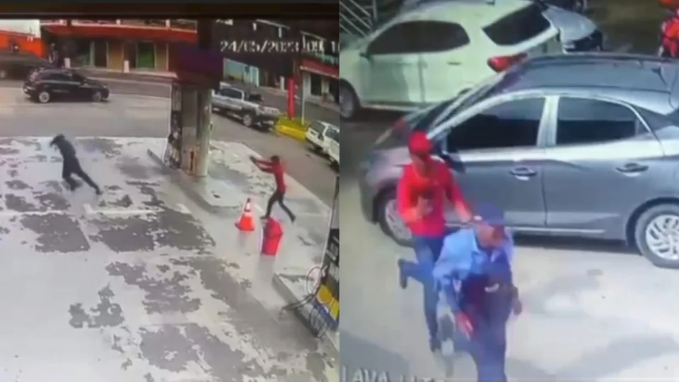 VEJA VÍDEO: câmeras de segurança mostram momento em que criminosos invadem posto de combustível