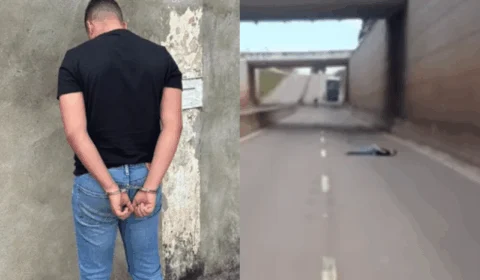 VÍDEO: algemado, suspeito de estelionato pula de viaduto para fugir da polícia
