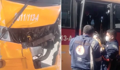 VÍDEOS: Motorista de ‘Amarelinho’ com sinais de embriaguez é preso após causar acidente