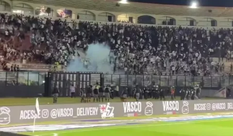 Confusão com tumulto e tiros ocorre no final da partida entre Vasco e Goiás