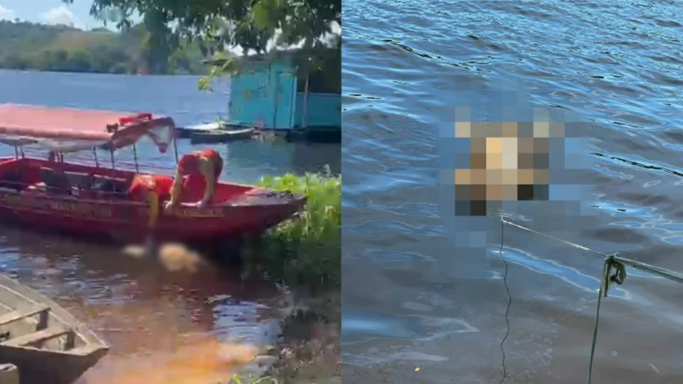 IMAGENS FORTES: corpo é encontrado boiando no bairro Colônia Antônio Aleixo