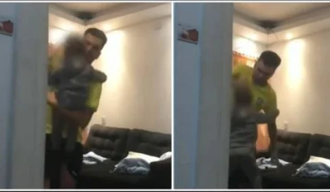 VEJA VÍDEO: Mãe flagra namorado agredindo filho de 2 anos