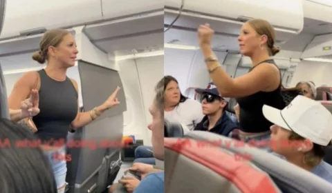 VÍDEO: mulher surta e diz que ocupante de avião “não é real”