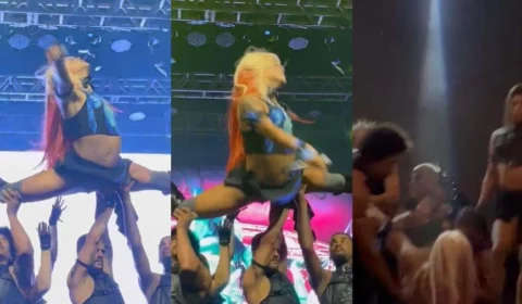 VEJA VÍDEO: Pabllo Vittar se desequilibra durante coreografia e cai no palco em show