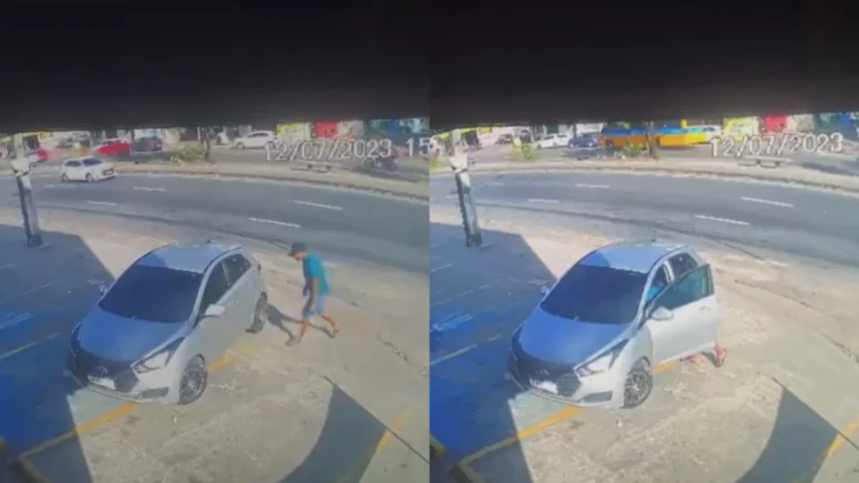 VÍDEO: usando ‘Chapolin’, homem invade carro de vítima e leva seus pertences