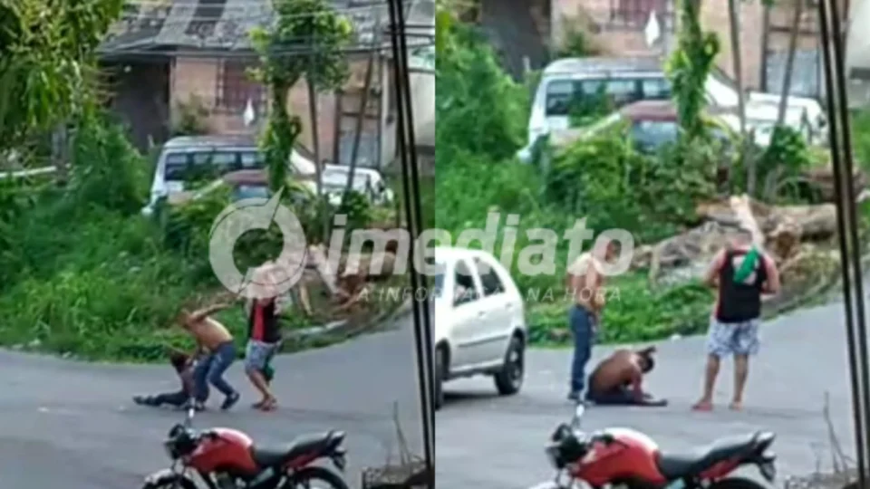 VÍDEO: suposto ladrão recebe ‘carinho’ da população na zona Leste de Manaus