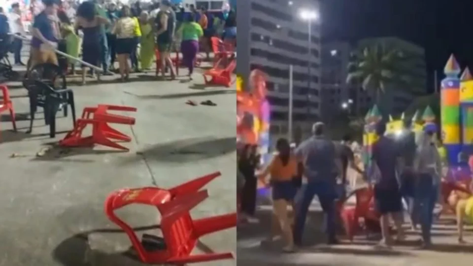VEJA VÍDEO: briga generalizada marca encerramento do arraial do CSU do Parque 10