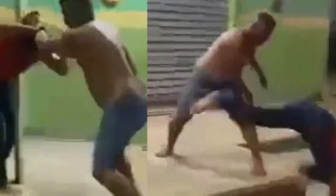 Vídeo mostra marido agredindo esposa em via pública no Amazonas; assista
