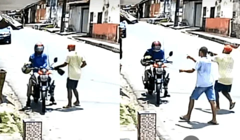 VEJA VÍDEO: câmera flagra homens assaltando motorista e passageiro no São José