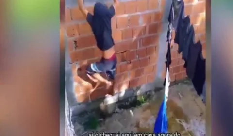 VEJA VÍDEO: ‘Ricardão’ pula muro após ser flagrado por marido de mulher