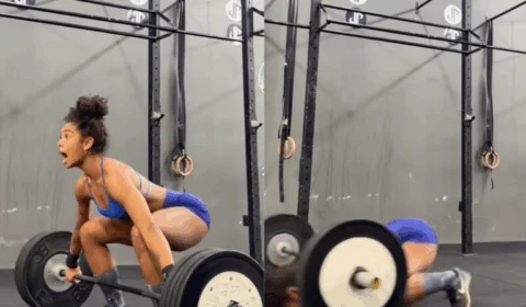 VEJA VÍDEO: barra de ferro cai em cabeça de mulher durante treino