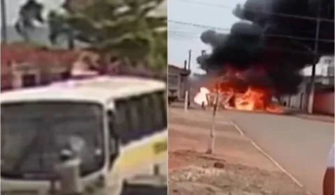Veja Vídeo: homem coloca fogo em ônibus escolar com alunas dentro