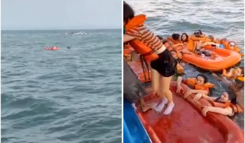 VEJA VÍDEOS: Barco naufraga com 50 passageiros no Rio Tapajós; maioria estudantes