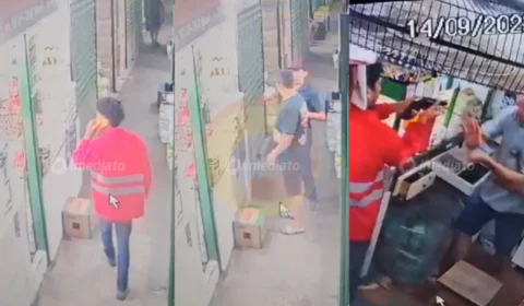 Vídeo: bandido vestido de gari rouba e agride feirante na Manaus Moderna