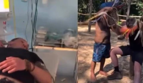 VEJA VÍDEO: gringo passa mal ao fazer ritual da tucandeira na Amazônia