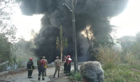Manaus registra o segundo incêndio no Jardim Mauá; o fogo destruiu parte de uma área de vegetação; veja