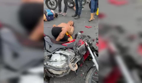 Acidente de trânsito deixa duas pessoas em grave estado, em Manaus; Veja vídeo