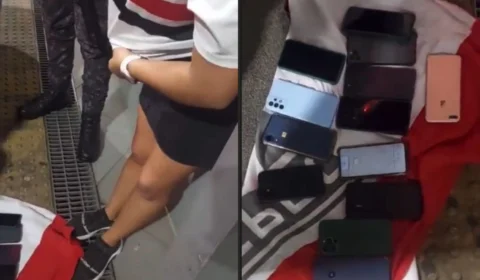 Torcedora do São Paulo furta 13 celulares e é pega pela polícia; Veja vídeo