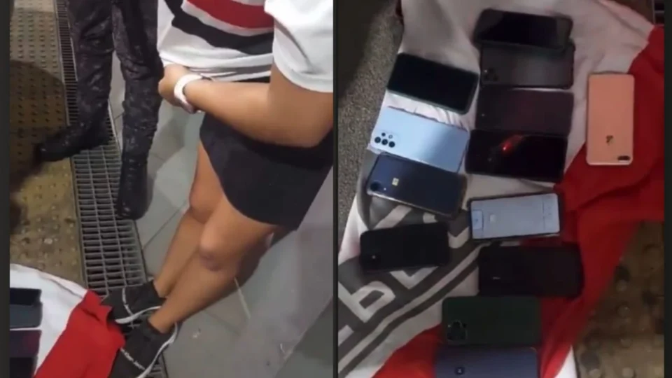 Torcedora do São Paulo furta 13 celulares e é pega pela polícia; Veja vídeo