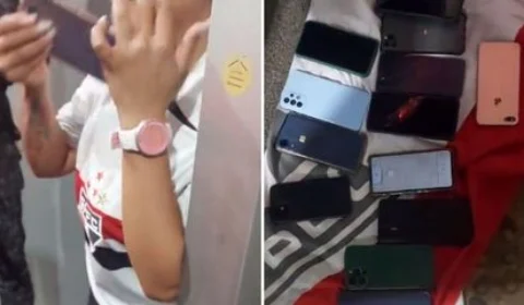 VÍDEO: mulher furta 13 celulares e é pega pela polícia em festa do título