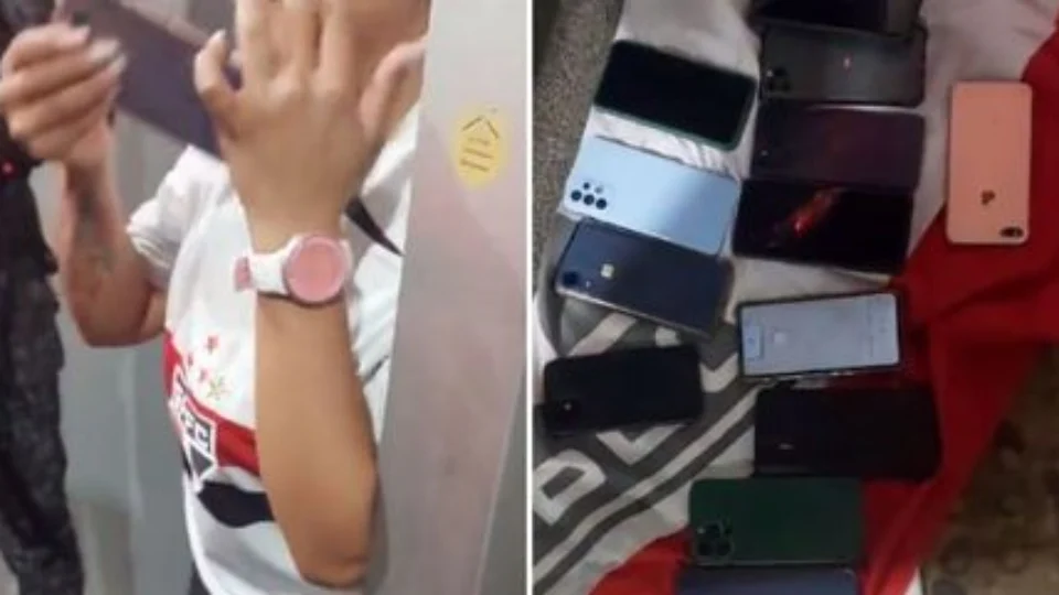 VÍDEO: mulher furta 13 celulares e é pega pela polícia em festa do título