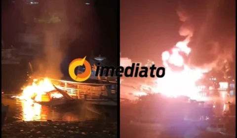 VEJA VÍDEOS: embarcação explode e deixa feridos no Porto de Itacoatiara