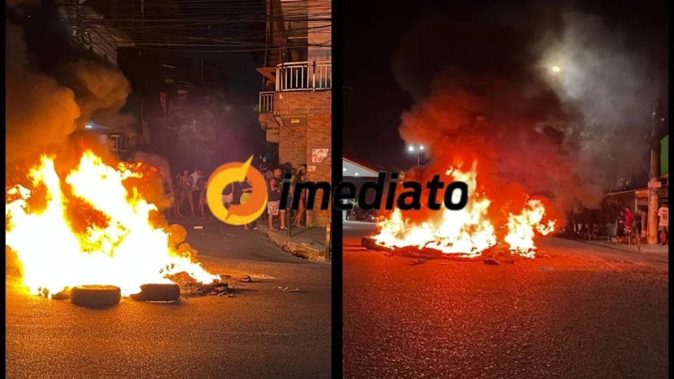 Há três dias sem energia, moradores ateiam fogo em pneus na Avenida Tefé