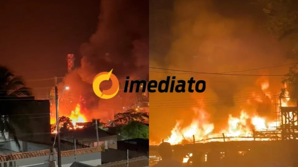 VÍDEOS: Incêndio atinge galpão e destrói parte de residência no Parque Jardim Mauá
