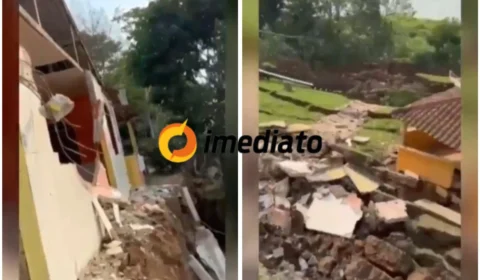 Deslizamento de terra destrói parte de igreja em comunidade no Iranduba