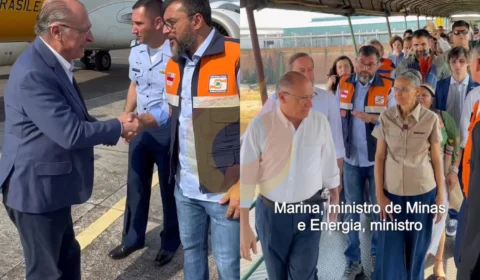 Wilson Lima mostra realidade da estiagem no AM para Marina Silva e Geraldo Alckmin