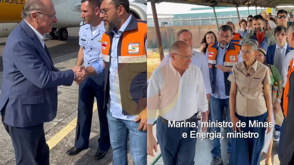 Wilson Lima mostra realidade da estiagem no AM para Marina Silva e Geraldo Alckmin