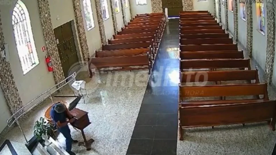 Ladrão furta dinheiro do dízimo em Santuário em São Paulo; Veja vídeo
