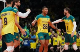 A seleção brasileira superou o Irã por 3 a 0, pelo Pré-Olímpico, no Maracanãzinho