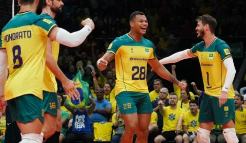 A seleção brasileira superou o Irã por 3 a 0, pelo Pré-Olímpico, no Maracanãzinho