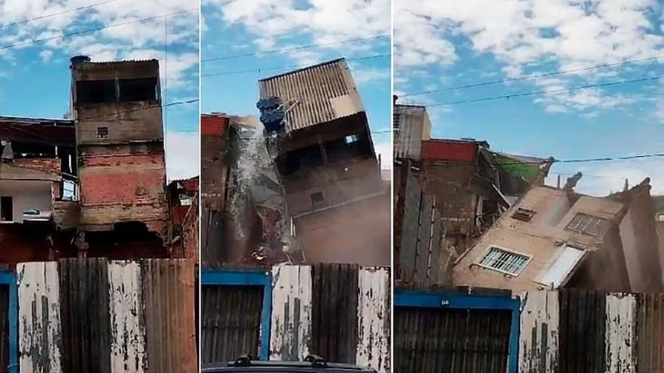Casa desaba em Taboão da Serra, em São Paulo; Veja vídeo