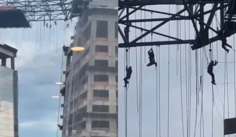 VÍDEO: Operário cai e morre após ficar pendurado em estrutura que desabou em São Paulo