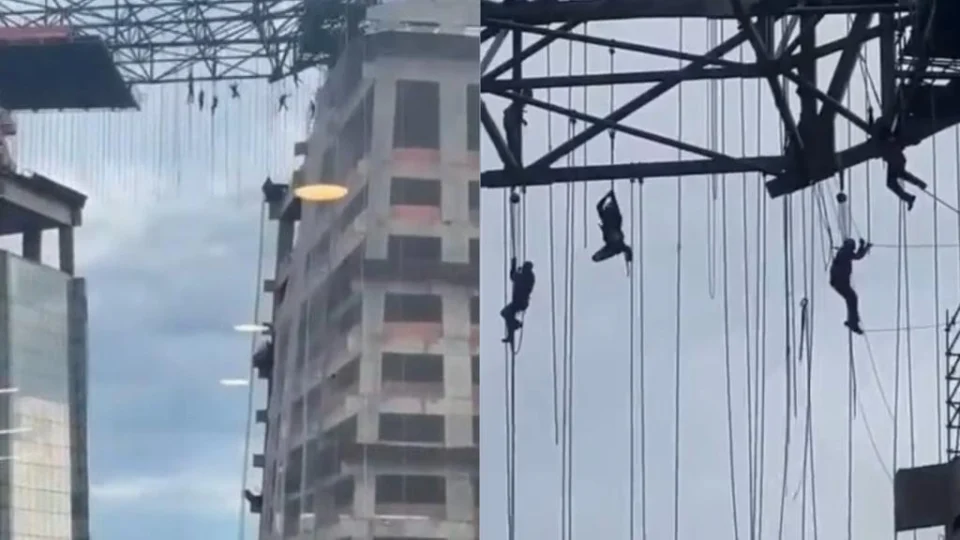 VÍDEO: Operário cai e morre após ficar pendurado em estrutura que desabou em São Paulo