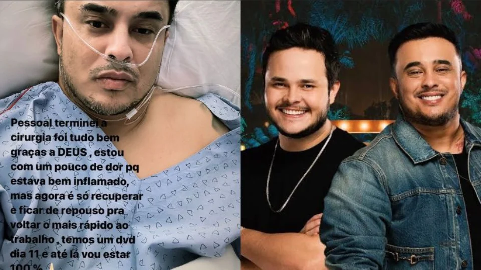 Cantor Kauan, da dupla com Matheus, passa por cirurgia de emergência após sentir dores no show
